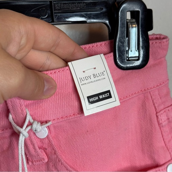 NWT Judy Blue High Rise Tummy Control Bubblegum Pink Denim Shorts - Picture 7 of 11